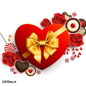 وکتور لایه باز جعبه کادوی عاشقانه