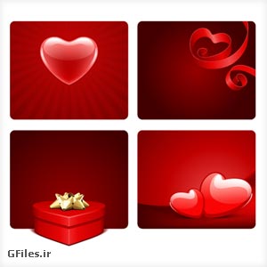 مجموعه چهار فایل گرافیکی وکتوری عاشقانه (کارتهای مربعی عاشقانه)