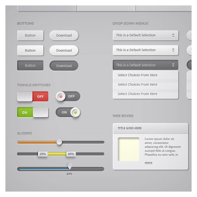 دانلود فایل PSD مجموعه المان و عناصر لایه باز برای طراحی وب سایت (Web Elements PSD)
