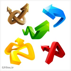 دانلود وکتور (فایل برداری) مجموعه فلش های 3D