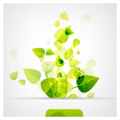 فایل برداری (وکتوری) برگ های سبز فانتزی (Abstract green leaf background ai free vector download)