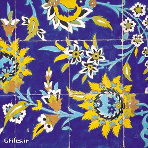 کاشیکاری گل و بوته مسجد با کیفیت بالا