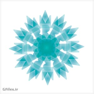 وکتور لوگوی گل آبی رنگ با حالت فانتزی (گل چند پر)