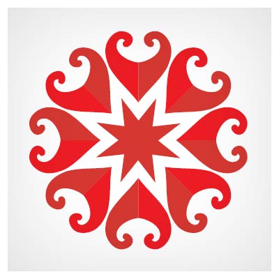 فایل برداری لایه باز گل چند پر قرمز (مناسب برای لوگو و آرم)