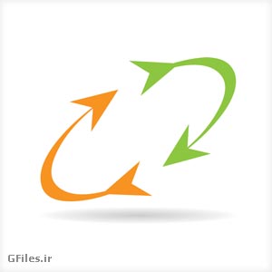 دانلود فایل لوگو فلشی، دو فلش وکتوری راست گرد (فلش های جهتی وکتور)