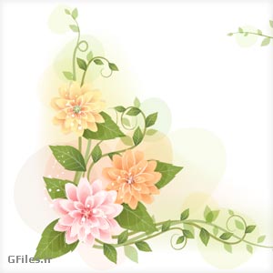 دانلود وکتور لایه باز گل و بوته