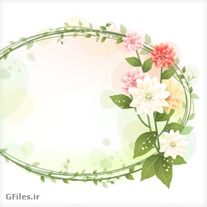 وکتور قاب و فریم گل لایه باز
