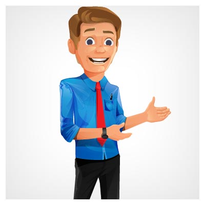 دانلود اراکتر کارتونی مرد جوان در حال صحبت کردن