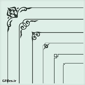دانلود طرح وکتوری لایه باز و رایگان مجموعه طرحهای تذهیبی حاشیه و گوشه