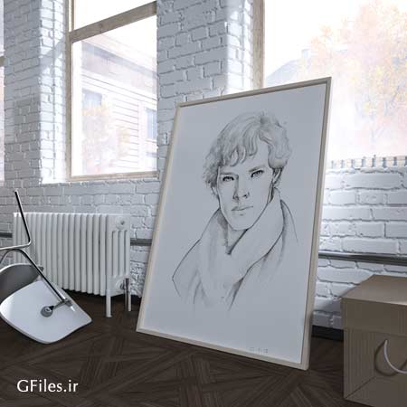 فایل موکاپ قاب شیشه ای بزرگ