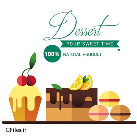 وکتور فلت دسر و شیرینی