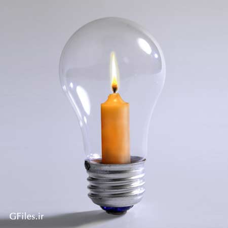 عکس خلاقانه لامپ و شمع
