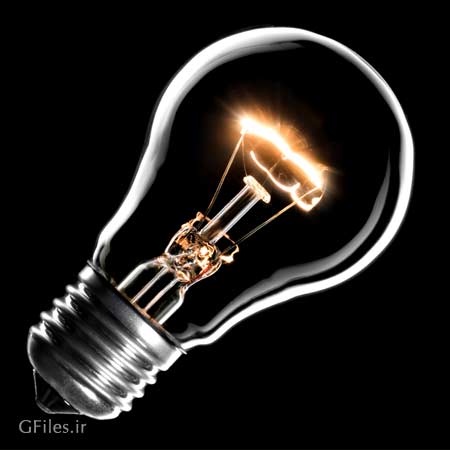 عکس با کیفیت لامپ در پس زمینه سیاه