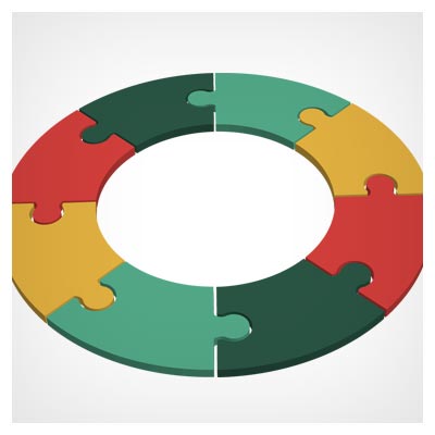 دانلود رایگان وکتور پازل مدور (دایره ای)(Jigsaw Vector Vectors)