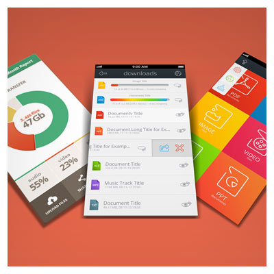 دانلود تصاویر پیش نمایش سه بعدی صفحات ui اپ موبایل