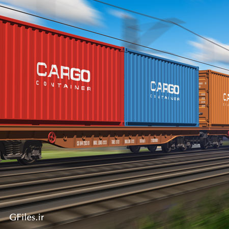 عکس قطار و کانتینرهای باری با کیفیت بالا
