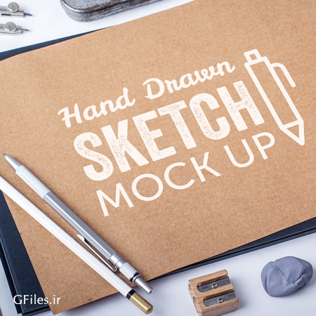 موکاپ لایه باز Hand Drawing (اسکچ روی کاغذ)