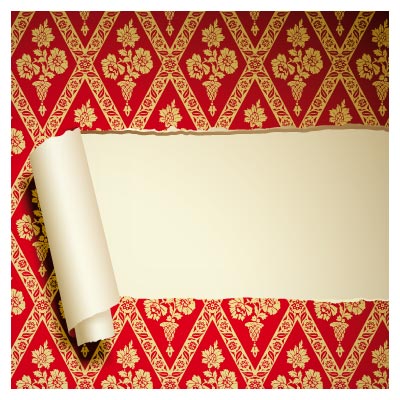 وکتور کاغذ نقش دار (نقش گل) پاره شده