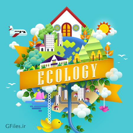 دانلود وکتور با موضوع Ecology ، طبیع و شهر