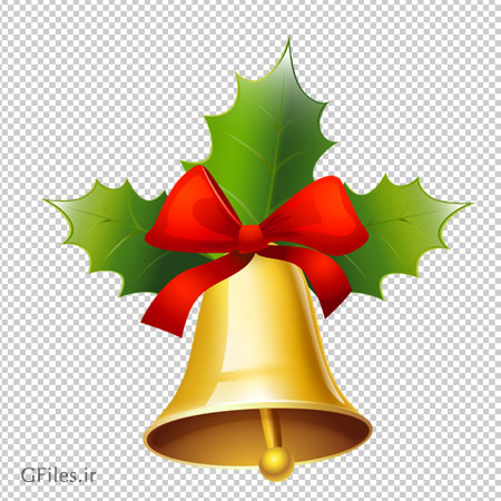 تصویر بدون زمینه زنگوله طلایی (آویز تزئینی درخت کریسمس)(Christmas Golden Bells Ornament PNG Clipart)