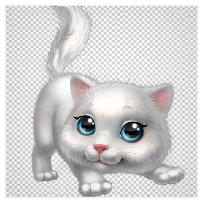 png بدون پس زمینه گربه سفید کارتونی