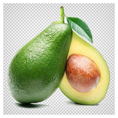 تصویر دوربری شده میوه آووکادو (png بدون زمینه)