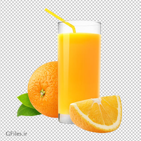 فایل دوربری شده پرتقال و لیوان آب پرتقال (با فرمت png)