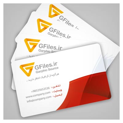 کارت ویزیت کلاسیک و زیبای یک رو با تم قرمز و سفید