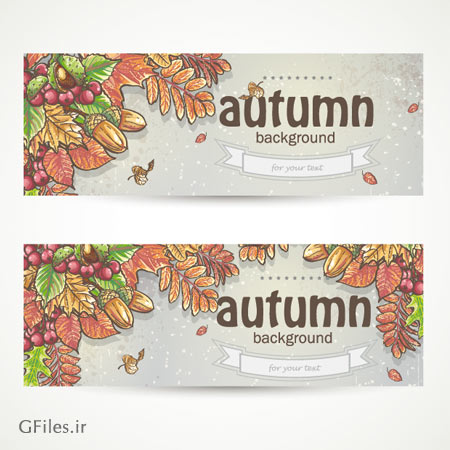 بنرهای پاییزی لایه باز وکتور (Autumn Vector Banner)