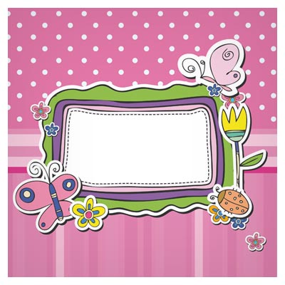 فریم و قاب کودکانه دخترانه (صورتی)(baby shower card)