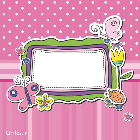 فریم و قاب کودکانه دخترانه (صورتی)(baby shower card)