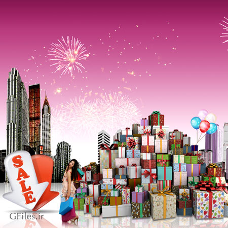 psd لایه باز با موضوع خرید (Shopping PSD File)