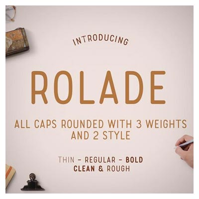 فونت لاتین Rolade (فونت نازک با گوشه های گرد)