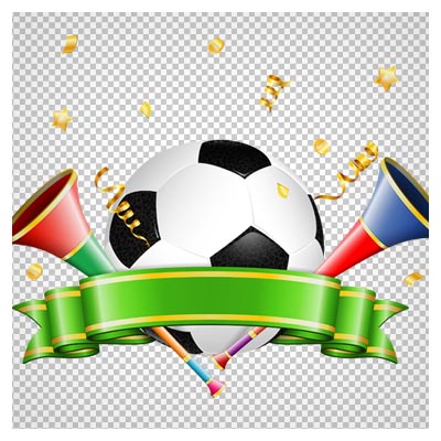 فایل PNG توپ فوتبال و شیپور تماشاچیان