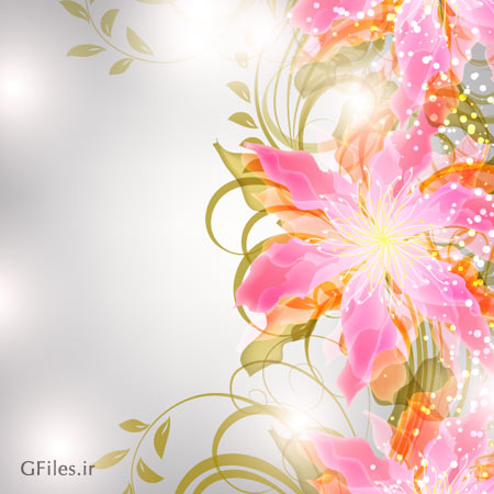 گل های صورتی تزئینی لایه باز مناسب برای طراحی کارت عروسی و دعوت (Beautiful flowers wedding Invitation Card)