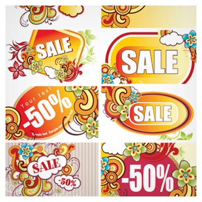 مجموعه بنرهای لایه باز با موضوع فروش و Sale و تخفیف ویژه
