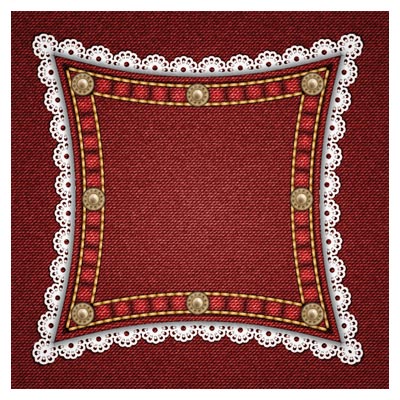 وکتور جیب دوخته شده به شلوار جین (جیب گل دار)(denim square patch Vector Background)