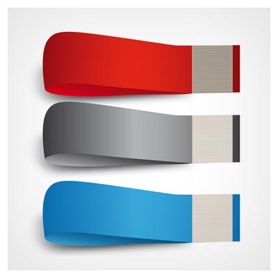 وکتور لیبل های نوارهای تاشده و چسب شده (Free Strips Vector)