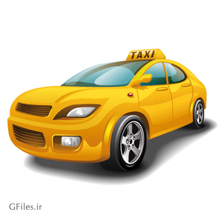 وکتور رایگان تاکسی سرویس زرد شبانه روزی (Taxi 24 hour service poster vector material)