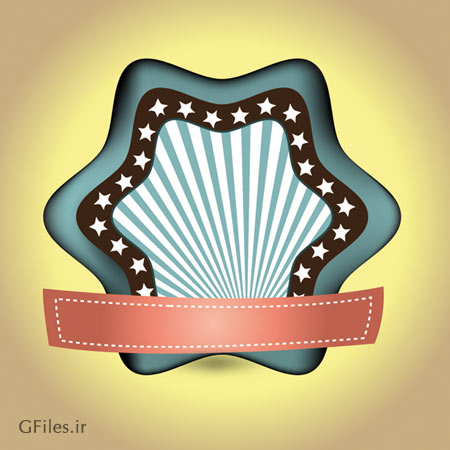 نشان و لیبل لایه باز وکتور (Retro Vintage Badge Vector)