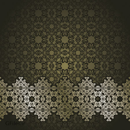 پترن و پس زمینه با باند حاشیه ای تذهیب اروپایی (Classic European pattern background)