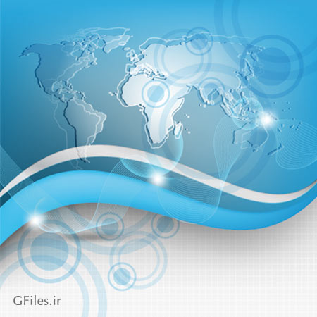 وکتور بکگراند نقشه جهان (پس زمینه خبری)(Global Technology vector background)