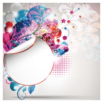 وکتور لیبل و بنر با گلهای تزئینی بصورت لایه باز (Trend Of Creative Posters Vector Background)