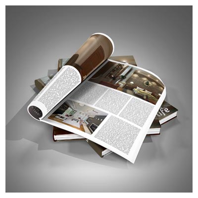 فایل Mockup لایه باز نمایش صفحات داخلی مجله بصورت سه بعدی