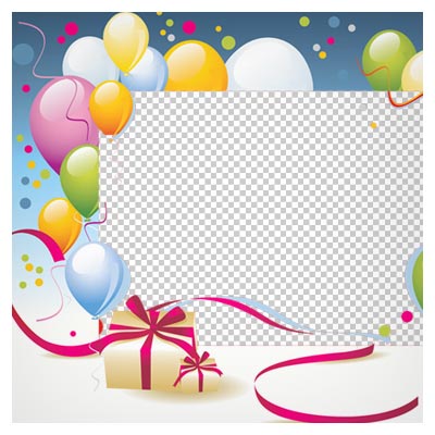 فریم و قاب بادکنکی مناسب برای قاب کودک (Birthday Transparent PNG Photo Frame)