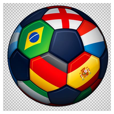 فایل ترانسپرنت png توپ و پرچم کشورهای مختلف (Football with Flags Transparent PNG Clipart Picture)