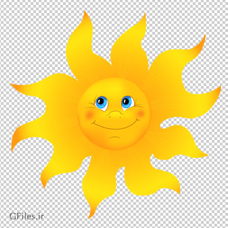 کلیپ آرت کارتونی خورشید با فرمت PNG و کیفیت بالا (Sun PNG Clipart Image)