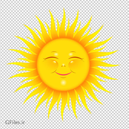 تصویر PNG خورشید کارتونی با کیفیت (Transparent Cute Sun Picture)