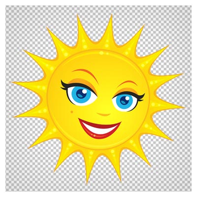 فایل ترانسپرنت خورشید خانم کارتونی (Transparent Cute Sun PNG Clipart Picture)