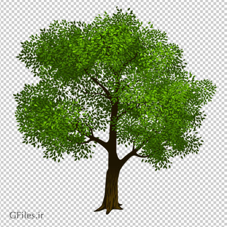 کلیپ آرت کارتونی درخت سبز png با کیفیت بالا (Transparent Green Tree Clipart Picture)